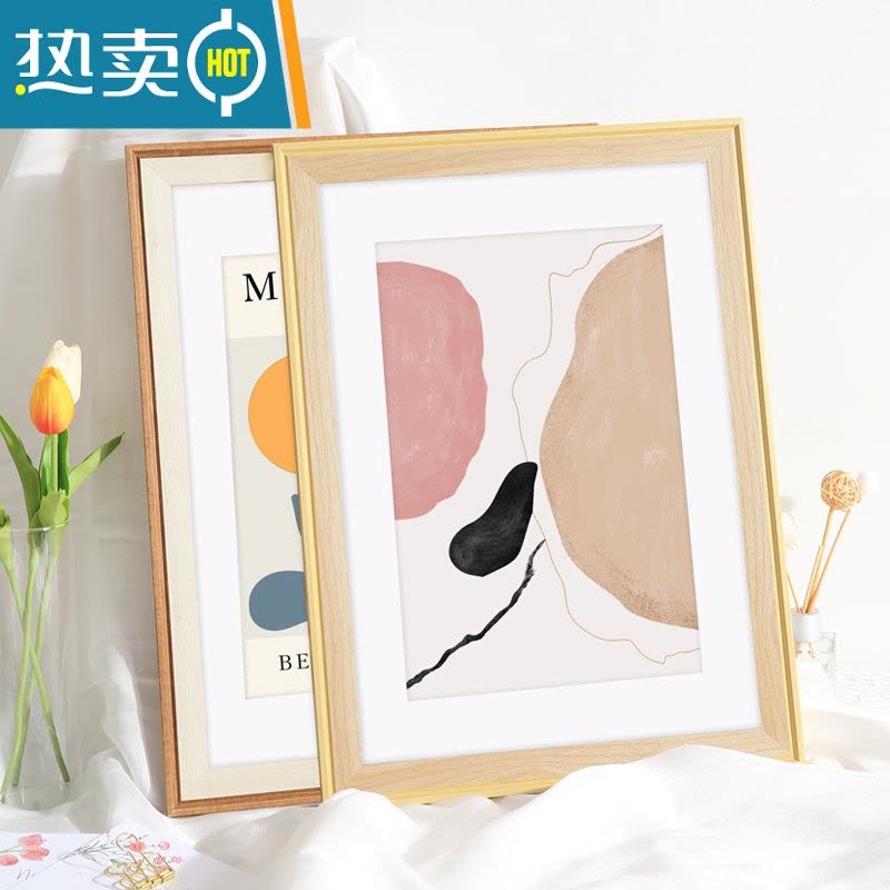 敬平莫兰迪相框挂墙北欧风画框装裱A3a4展示架免打孔4k8k四开油画外框 生动蓝白 4开挂墙[可放38*53cm]图片