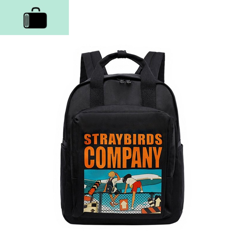 古着感新款书包女日系帆布旅行背包女大学生原宿ulzzang双肩包女NEW LAKE 黑色（手提标准款）