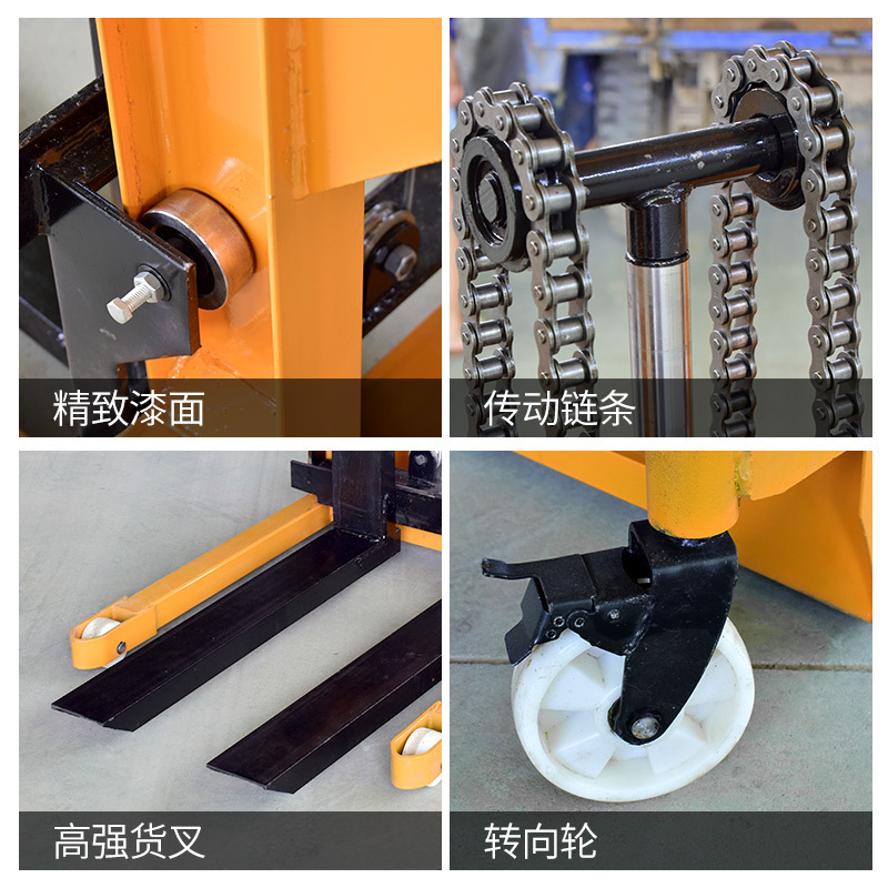 手动液压堆高车电动堆高车阿斯卡利手动液压升高车起重工具ASCARI叉车轻型堆高车 手动0.5T升高1.2米