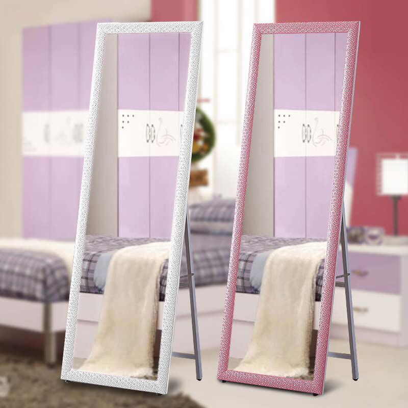时尚欧式穿衣镜试衣镜服装店镜子全身镜落地镜壁挂镜两用