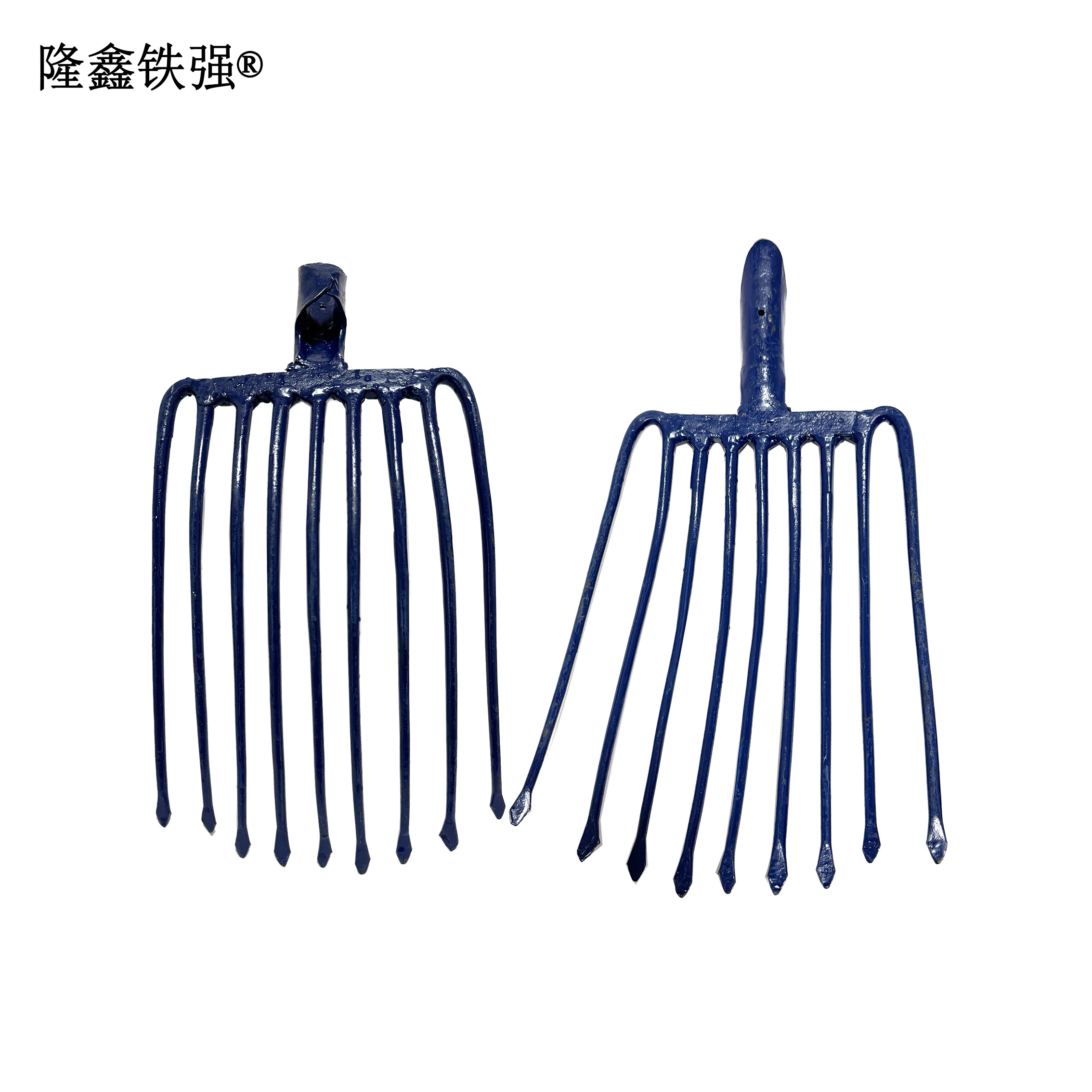 隆鑫铁强 锻打钢叉 九齿叉 个高清大图