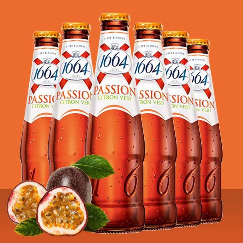 法国进口克伦堡1664百香果啤酒250ml6瓶装