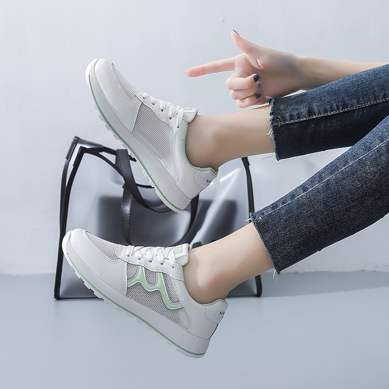 学生网格鞋女波鞋大童女孩球鞋镂空单层网眼板鞋少女鞋子薄款小白鞋