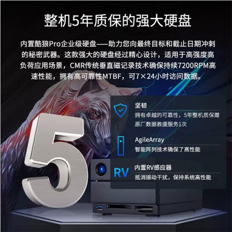 雷孜LaCie 40T Type-C/雷电3/4 CFE SD 企业级桌面移动硬盘 双2盘位磁盘阵列 2big Dock