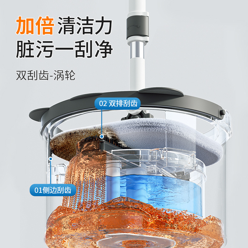 美添乐旋转拖把家用一拖净免手洗自拧水新款拖地神器洗脱一体