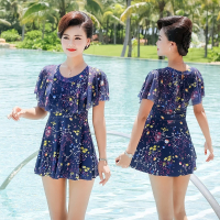 佑游泳衣女妈妈款分体保守中老年人大码温泉款游泳衣泳装