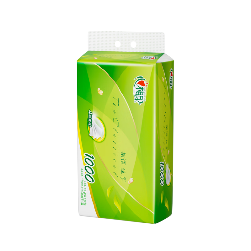 心相印 茶语丝享系列4层无芯卫生纸 100g/卷 10卷/提 1提装 RW1310