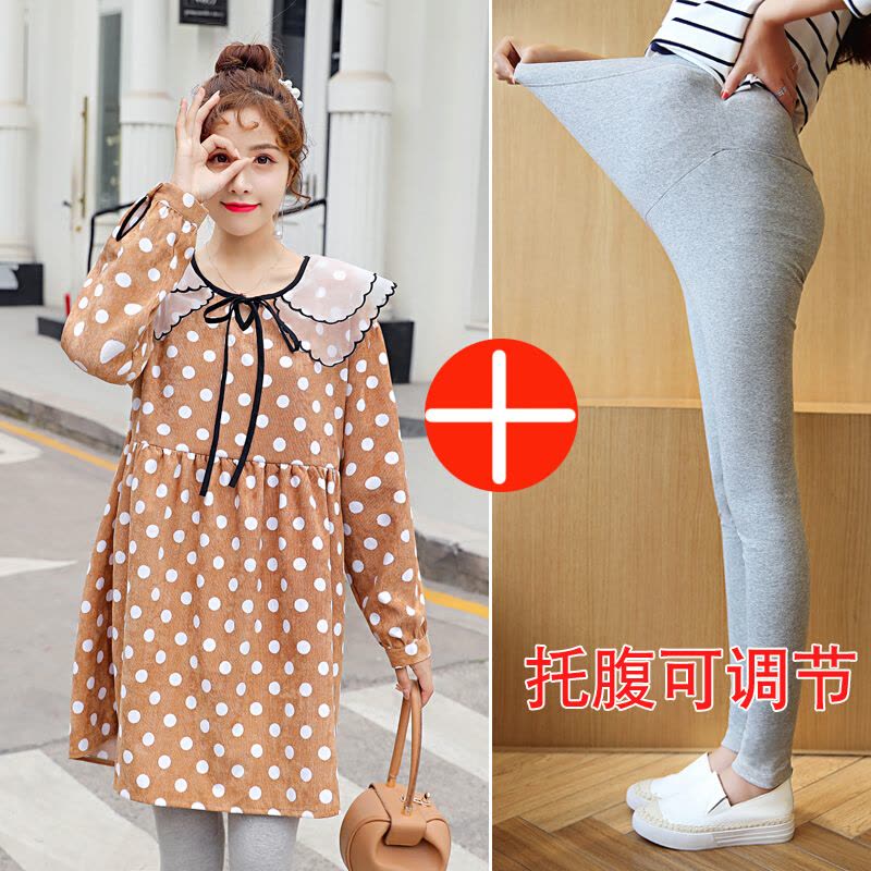 迪鲁奥(DILUAO)孕妇装秋装孕妇裙子哺乳连衣裙中长款外出哺乳衣长袖怀孕妇装上衣图片