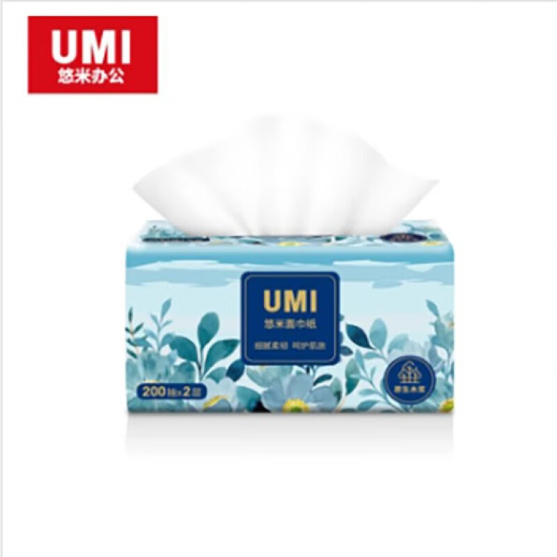 悠米(UMI)C04004W双层塑包面纸 200抽/包 8包/提(5提装)高清大图