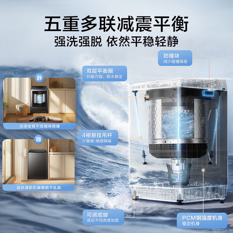小天鹅(LittleSwan)波轮洗衣机 15公斤大容量全自动全新免清洗不脏桶TB15-1808T高清大图