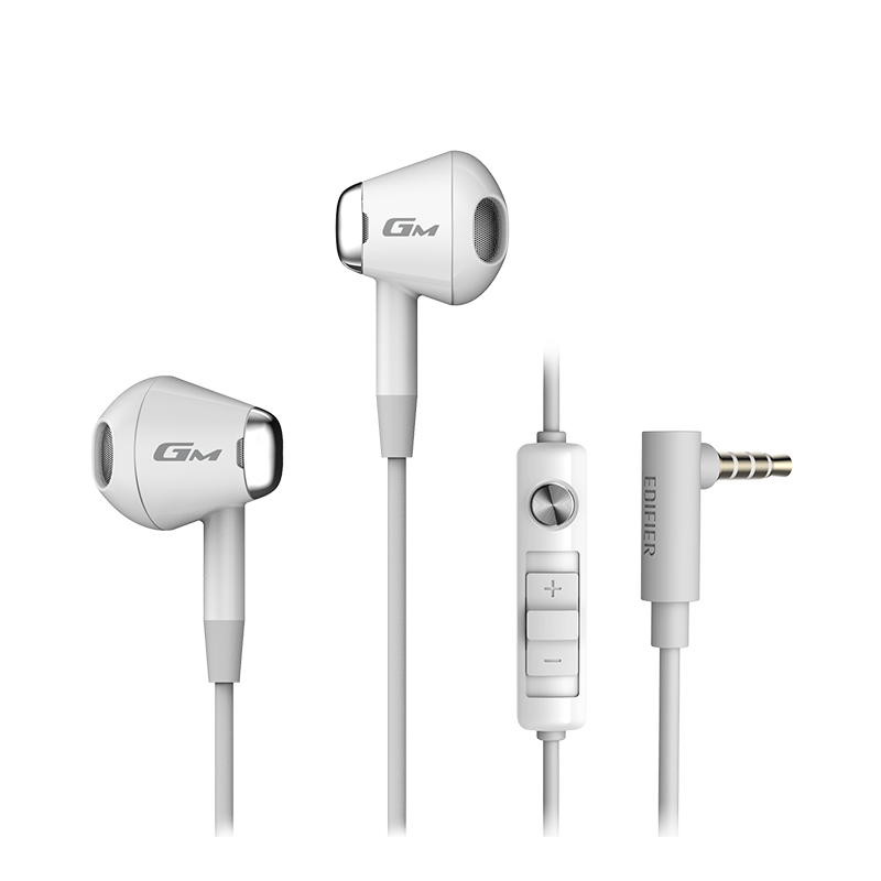 EDIFIER/漫步者 GM180电脑游戏电竞专用有线耳机半入耳式吃鸡3.5mm听声辨位 白色