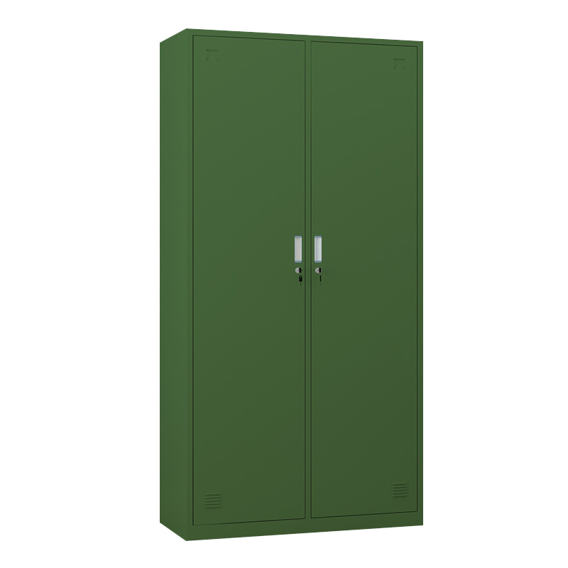 湘渭铁皮更衣柜宿舍储物柜钢制内务柜制式绿皮衣帽柜绿色2门更衣高清大图