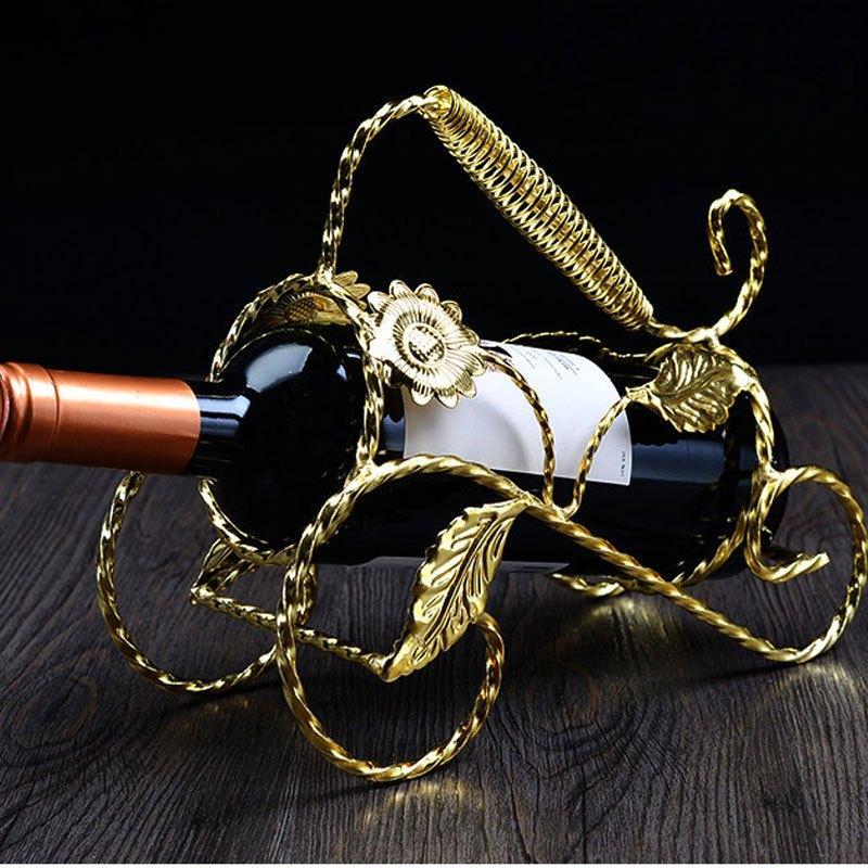 (送开瓶器倒酒器)简约现在红酒架创意葡萄酒架子复古铁艺酒架时尚家居摆件酒瓶架家居装饰铁艺酒柜摆设酒架