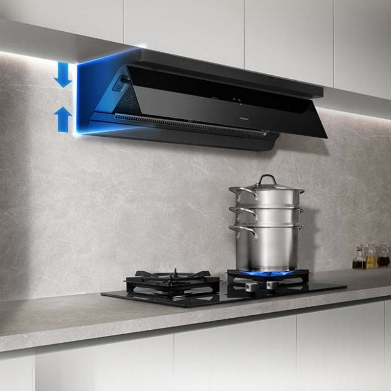 老板(Robam)[小黑镜L1]大吸力侧吸式油烟机 超薄平嵌顶侧一体 智能挥手27风量1200Pa超大静压65X7-L1图片