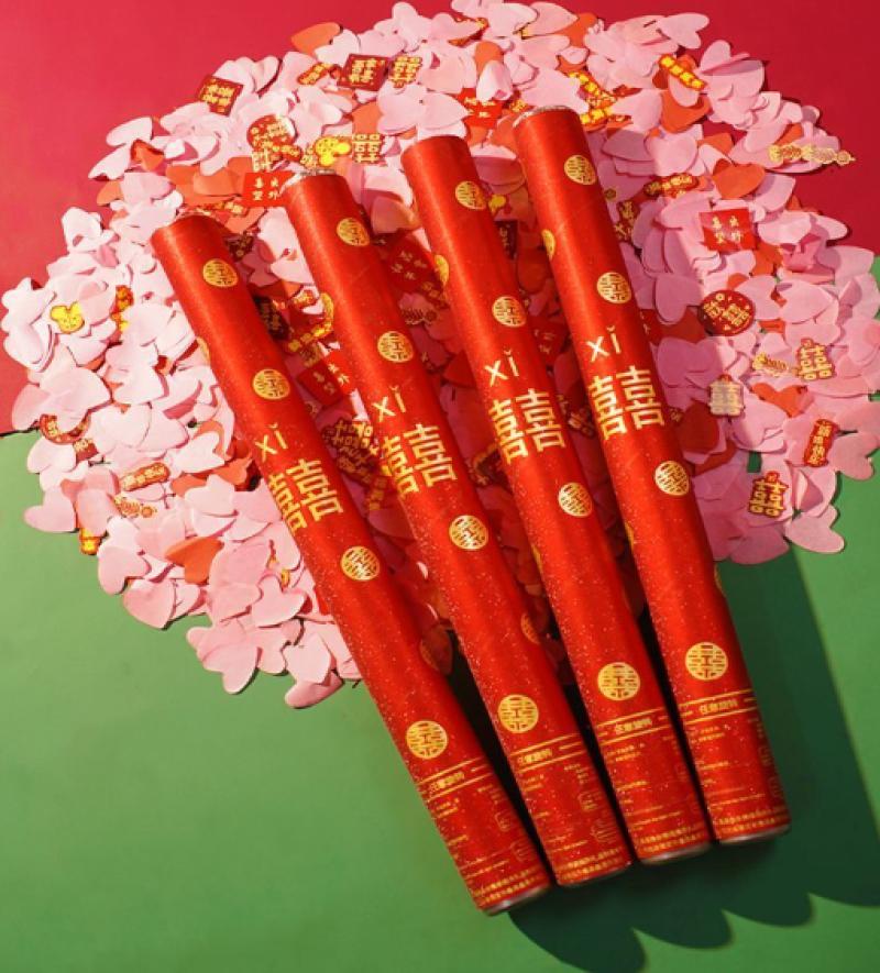 礼炮结婚专用婚庆用品大全花瓣雨婚礼乔迁开业结婚礼花筒喜庆--白色30cm--1根高清大图
