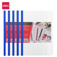 得力(deli)5532 A4透明抽杆夹拉杆夹文件夹资料夹 办公用品 1 cm 5个装颜色随机