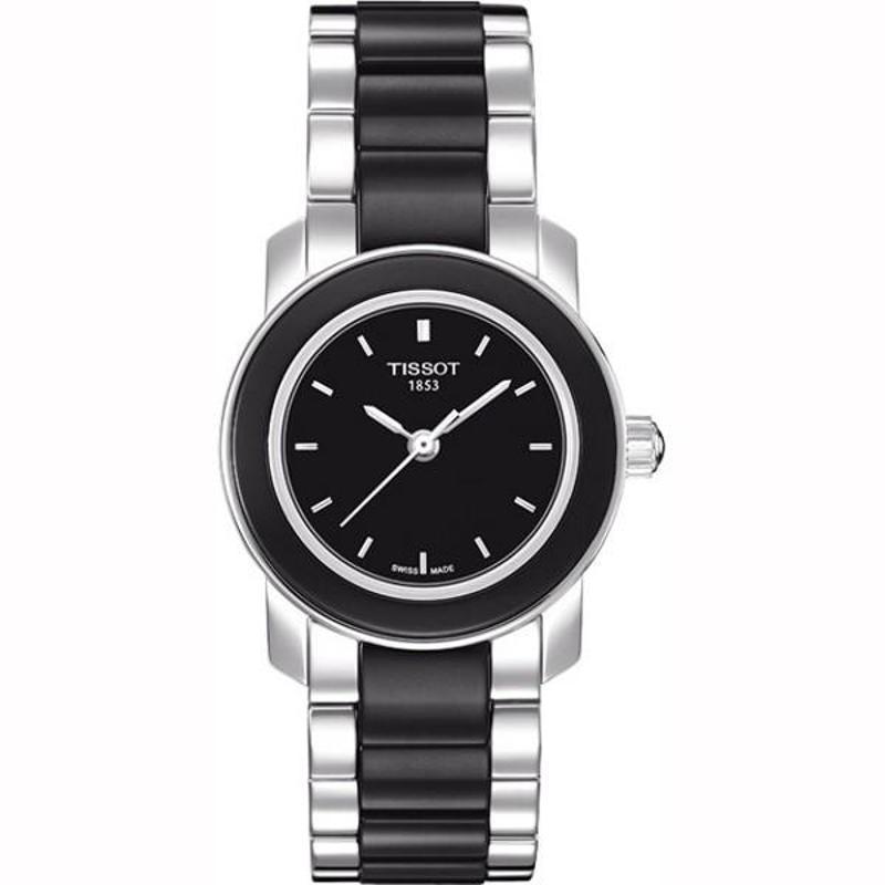 天梭 TISSOT 女士手表T-LADY系列 时尚 陶瓷表带 女表 石英表 女 T064.210.22.011.00