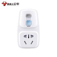 公牛(BULL)GN-920LD一位新国标防漏电保护插头16A热水器空调大功率无线插座/接线板/排插/拖线板/插排白色