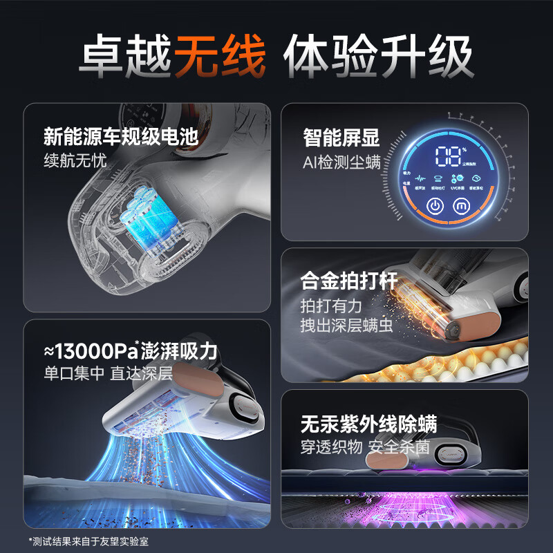 UWANT友望无线除螨仪除螨神器床上家用紫外线杀菌机大白无线款 M200pro高清大图