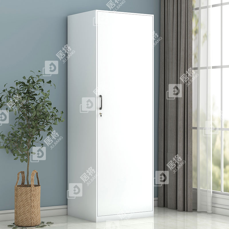 居将 阳台柜单门衣柜钢制储物柜铁皮柜 白色单门衣柜600mm宽