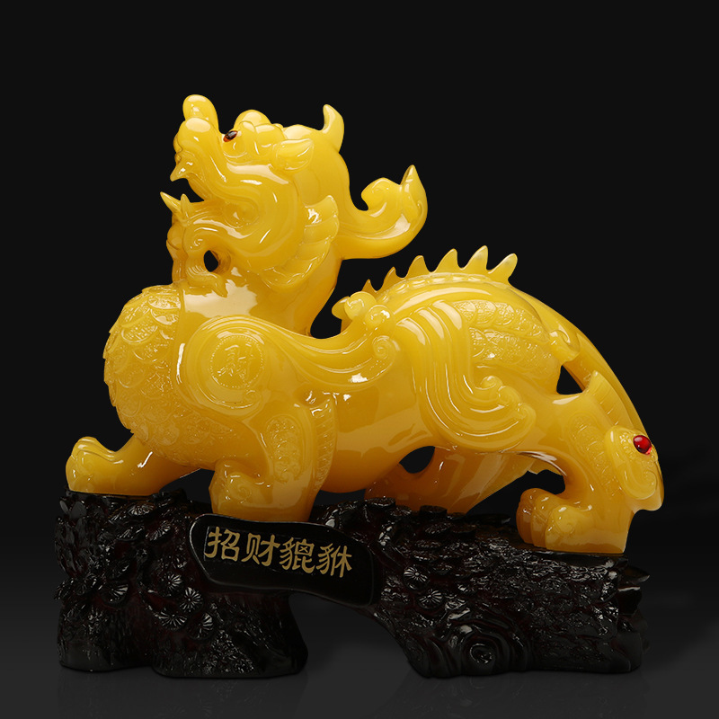 添福运 树脂摆件工艺品家居客酒柜装饰品玄关客厅酒柜小装饰品摆件办公室装饰店铺装饰开业礼品乔迁礼品收银台装饰品招财貔貅