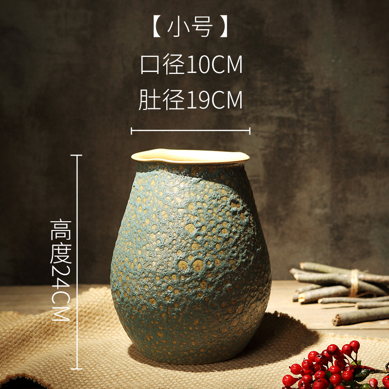 景德镇花瓶陶瓷粗陶罐插干花小清新客厅家居水培花盆餐桌装饰摆件收纳袋 三维工匠 水滴瓶3号