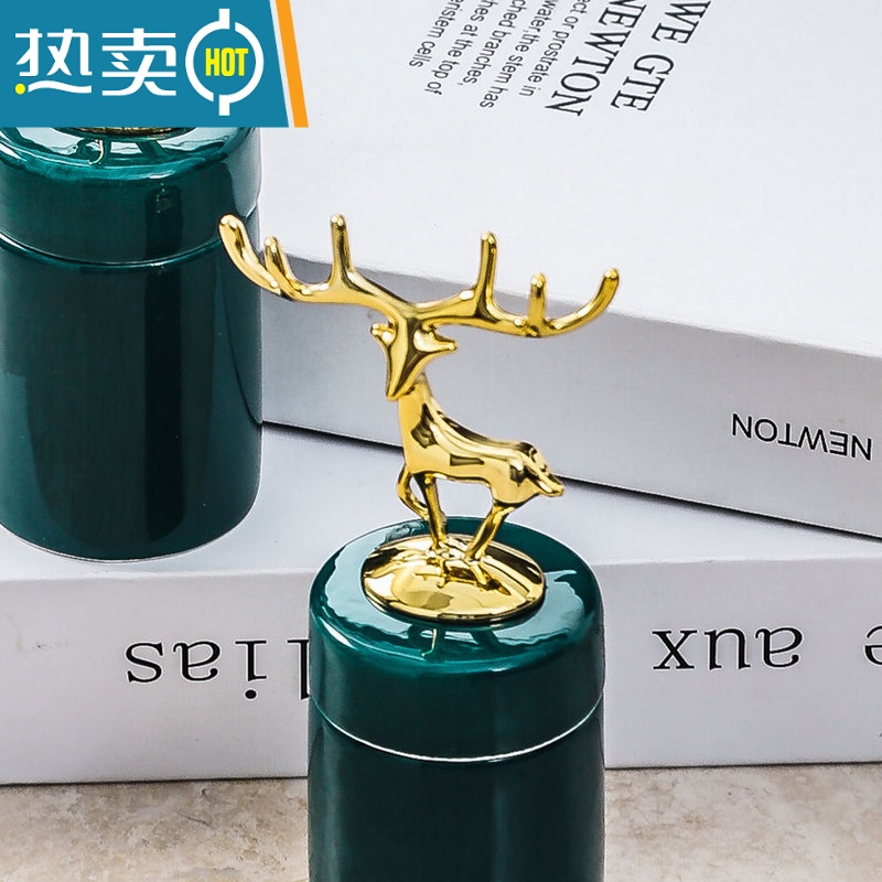 敬平ins牙签筒罐桶创意家用个性时尚北欧风轻奢餐桌面牙签收纳罐 灰牙签筒+白熊高清大图