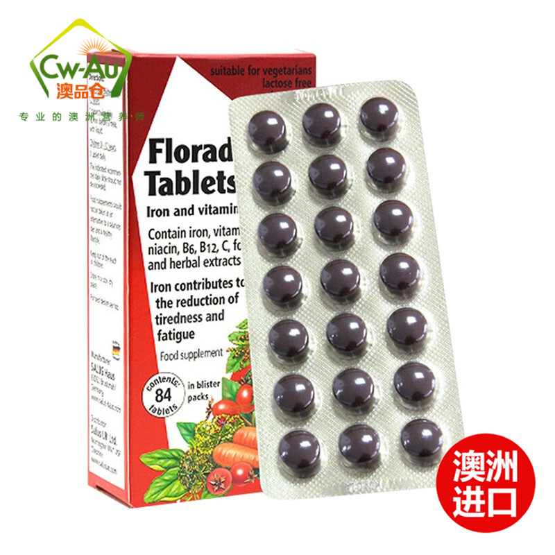 德国Floradix红版铁元莎露斯Salus红铁补血补气铁有机果 片剂 84粒 备孕孕产妇女性老人便携装 膳食营养补充剂高清大图