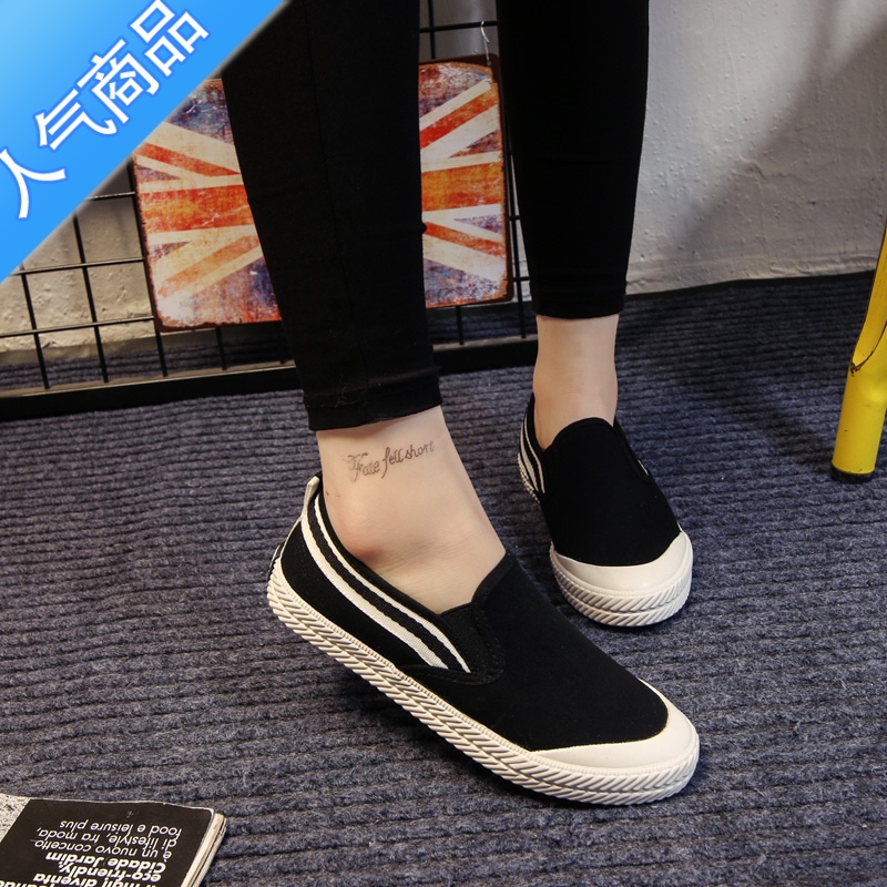 SUNTEK2023春季新款经典帆布鞋女平底学生韩版文艺百搭小清新休闲板鞋子 黑色 男款男款43