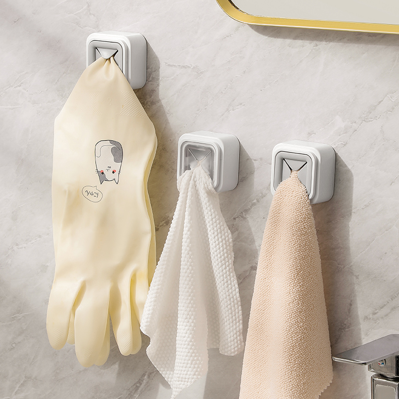洗脸巾架壁挂式置物架浴室用品收纳免打孔挂架毛巾塞简易收纳挂钩厨房抹布塞高清大图