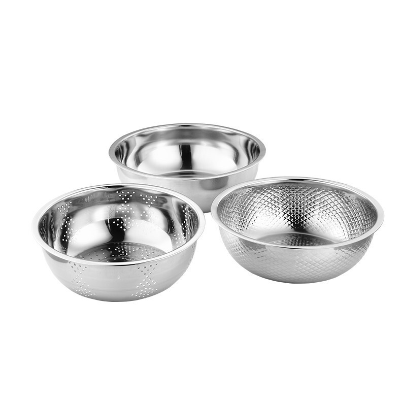 博堡(BOBER) 厨房三宝BDY-D001(28cm果蔬盆+26cm和面盆、+24cm米筛)