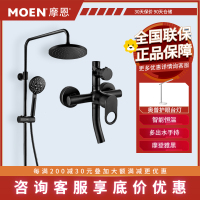 摩恩(MOEN)淋浴花洒套装家用洗澡喷头淋浴器浴室淋雨喷头套装91073BL铜质卫浴花洒黑色