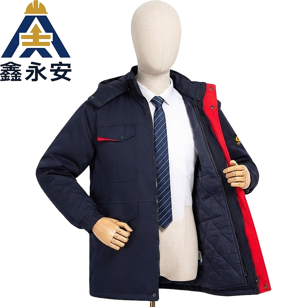 鑫永安 防静电中长款棉衣工作服 XYA3211 件高清大图