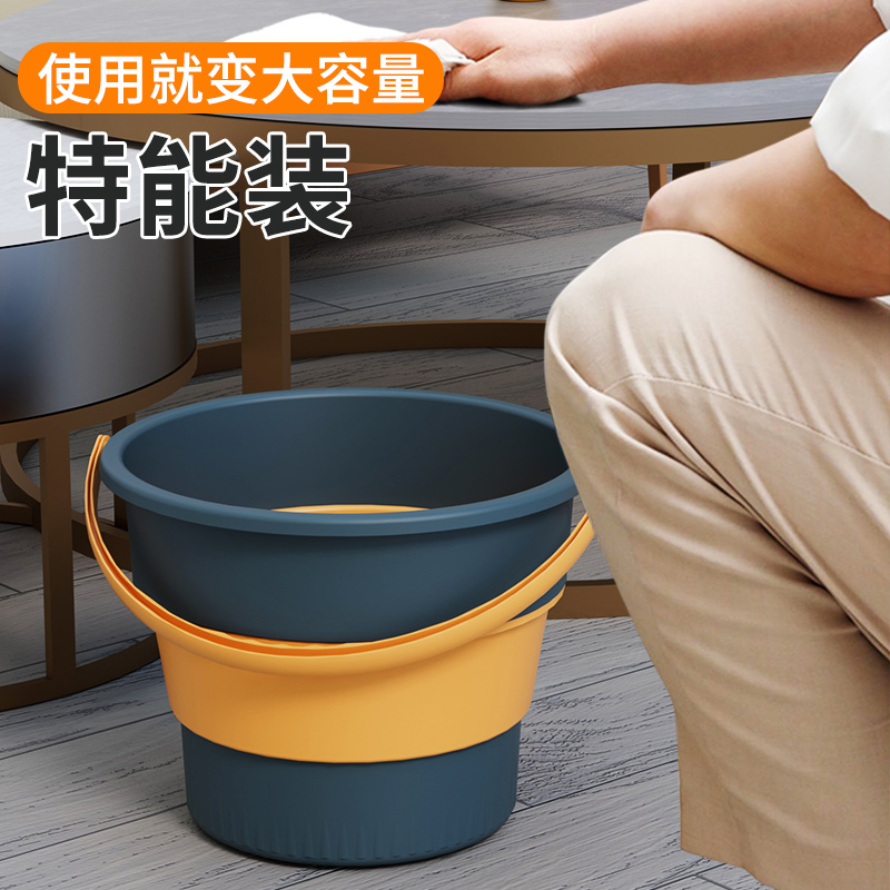 [补贴10%]折叠水桶户外钓鱼桶大小号车载旅行洗车桶家用便携式加厚塑料手提高清大图