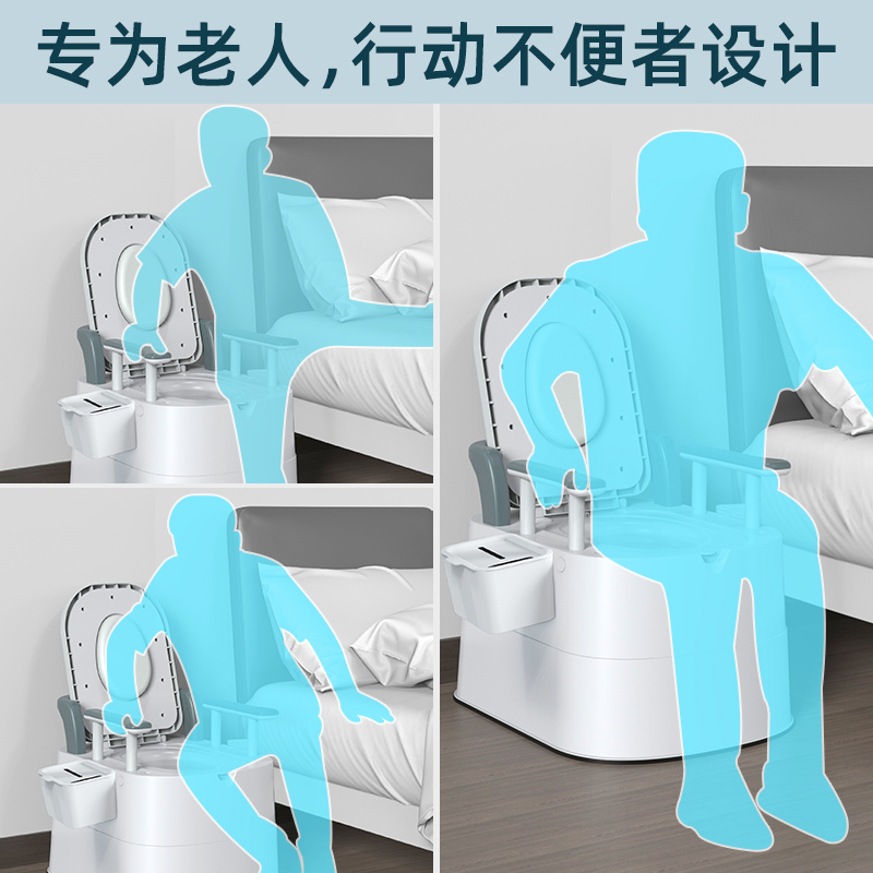 优勤移动马桶孕妇老人坐便器病人便盆便携式塑料尿盆成人室内简易坐便椅家用蹲厕尿桶椅