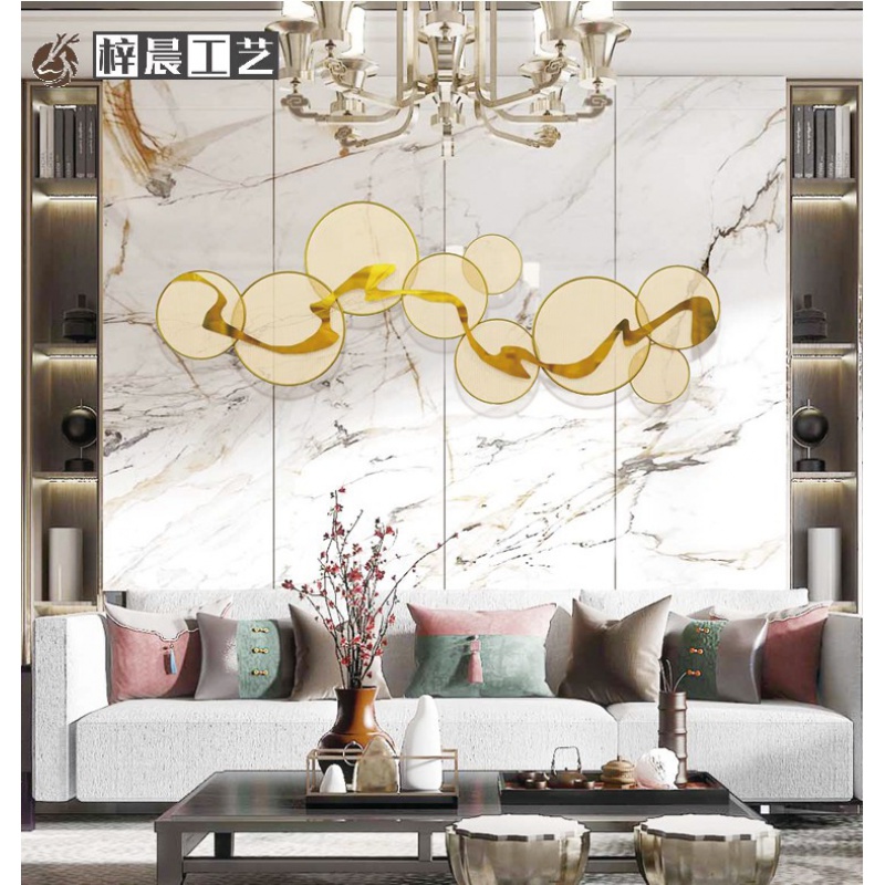 现代简约金属铁艺壁饰客厅沙发背景墙面装饰轻奢创意立体壁挂挂件 三维工匠 支持定制高清大图