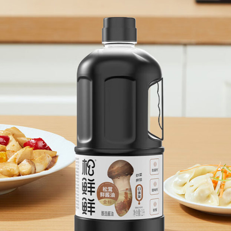 松鲜鲜松茸鲜酱油1L金标酿造酱油0添加生抽调味提鲜高清大图