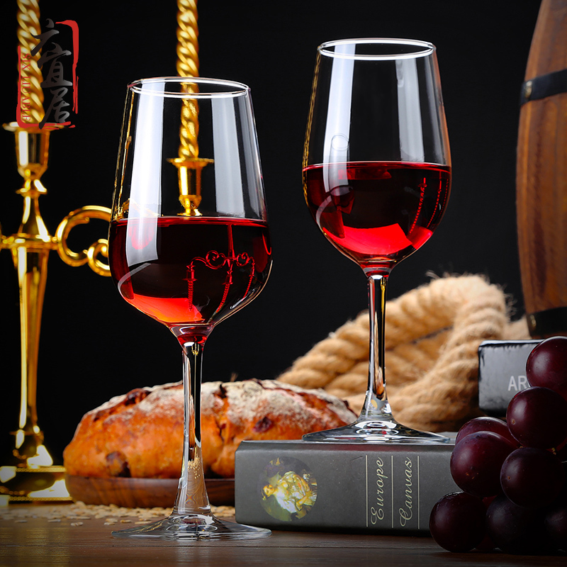 水晶玻璃红酒杯套装6只葡萄酒醒酒器大号欧式高脚杯家用