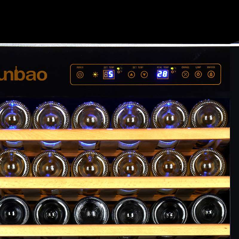 尊堡(zunbao) BJ-408D 高端风冷 压缩机恒温红酒柜双温区多用冷藏柜 多功能 120支装408升 黑色 满配高清大图
