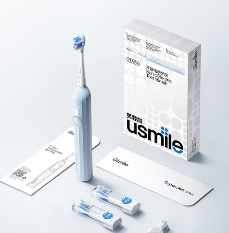 usmile笑容加电动牙刷 Y1声波震动 防水强续航 深度清洁 Y1MAX高清大图