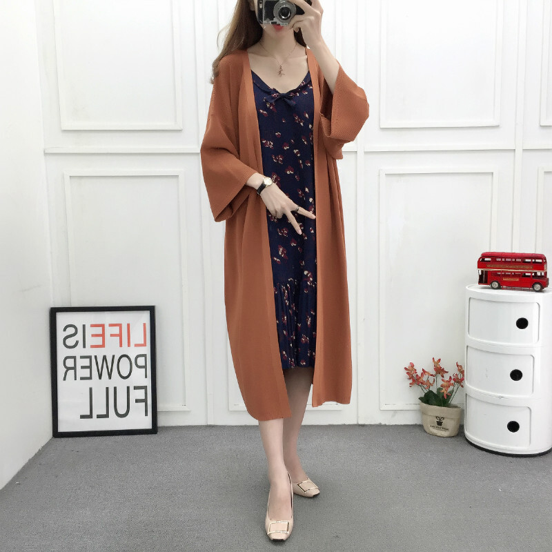 中长款针织衫女开衫2018新款女装春秋韩版百搭宽松慵懒薄外套外搭