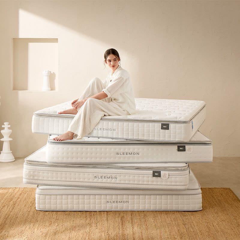 喜临门床垫白骑士系列独立袋弹簧软硬两用厚黄麻乳胶图片