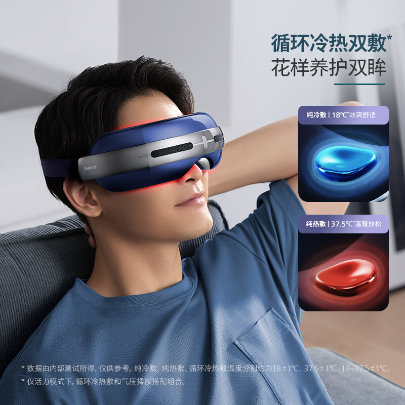 飞利浦(PHILIPS)眼部按摩仪7501E半导体冰敷热敷穴位双重气囊按摩器睡眠眼罩蓝牙护眼仪 生日礼物礼品高清大图