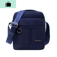 2019新款单肩包男斜挎包男士包包帆布包背包休闲牛津布包韩版NEWLAKE 竖款蓝色