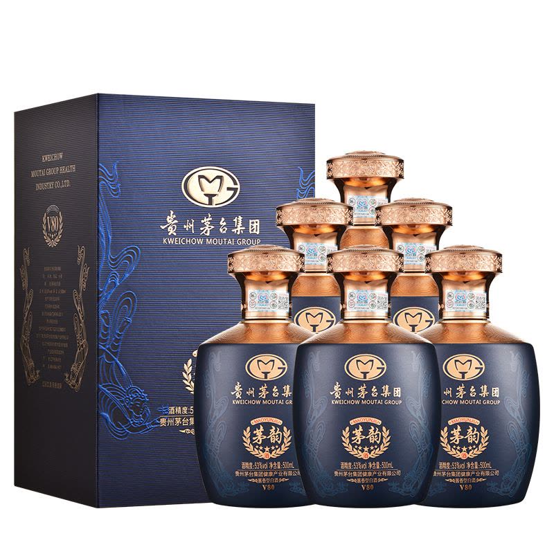 贵州茅台集团健康产业有限公司53度酱香型白酒茅韵V80 飞天仙女图礼盒