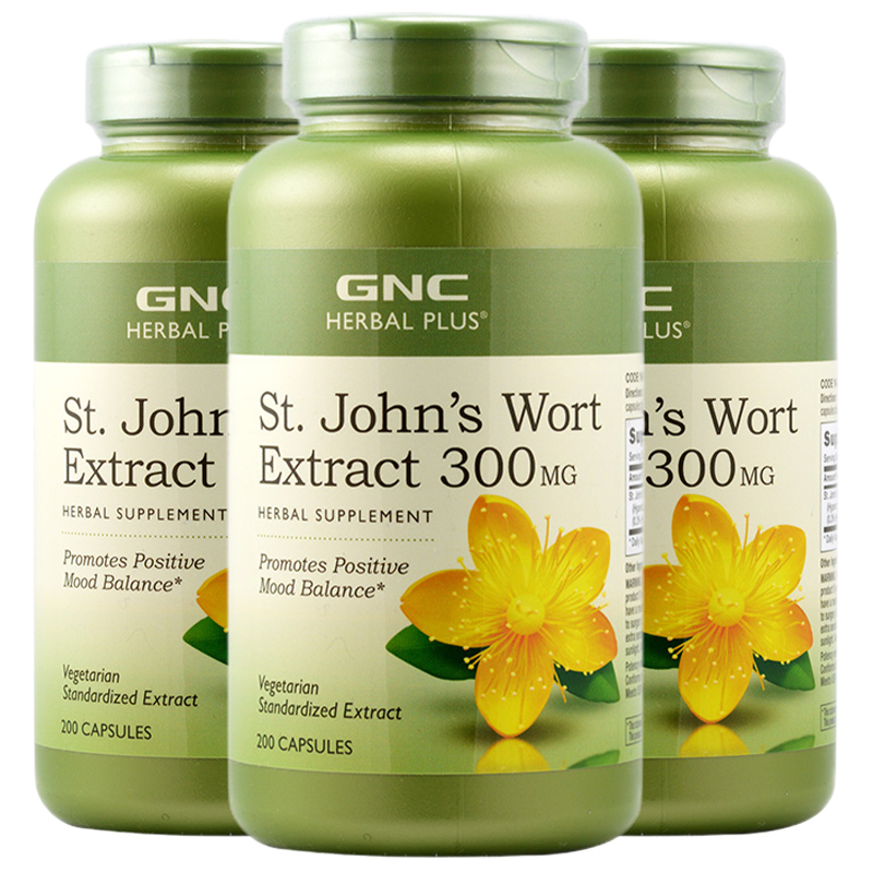 抑郁症胶囊圣约翰草提取物非药品百忧解改善焦虑300mg200粒3瓶装视频
