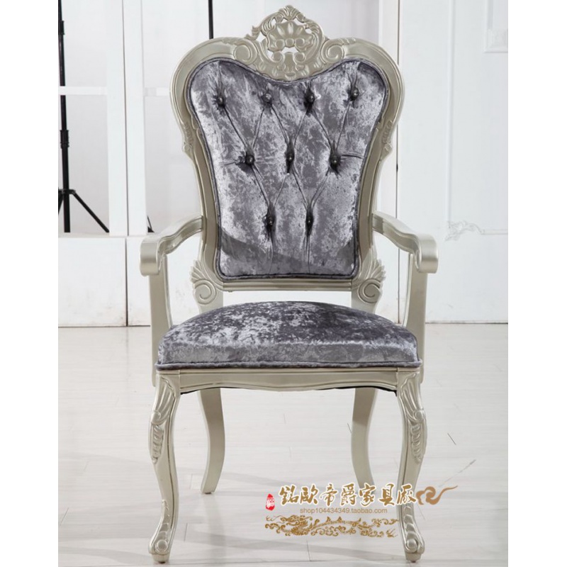 欧式餐桌椅组合 实木餐桌 长方形田园大小户型餐台 法式田园餐桌 一桌6无扶手椅