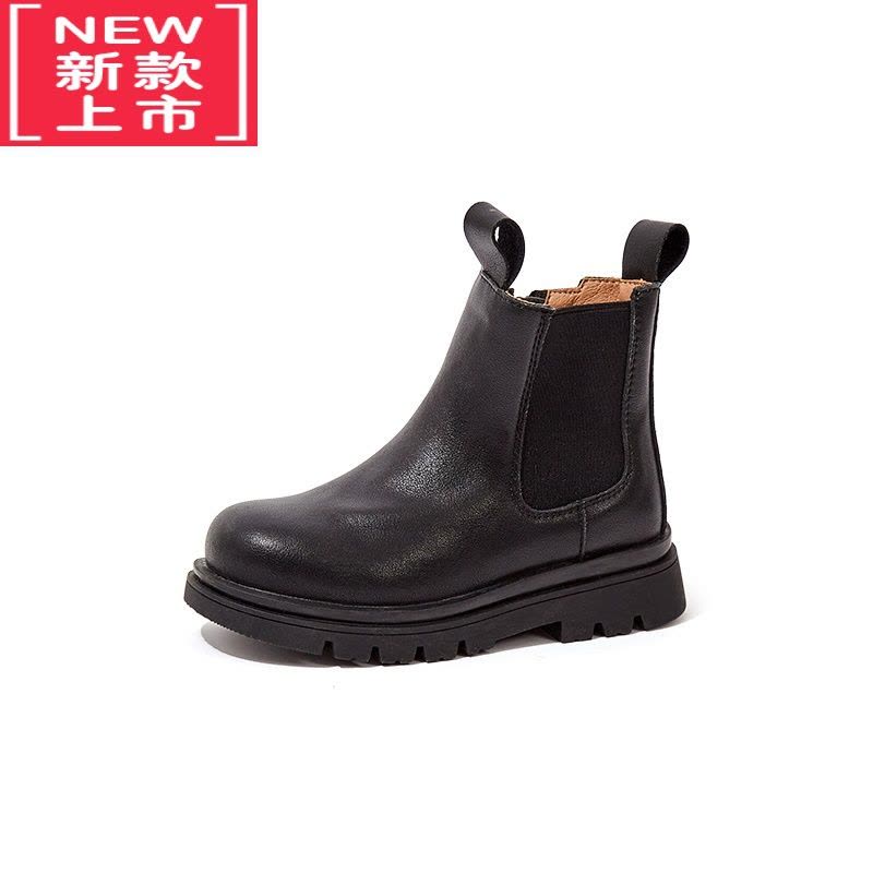 可莉允女童靴子2022新款秋冬季小女孩加绒烟筒靴男童短靴儿童保暖二棉靴图片