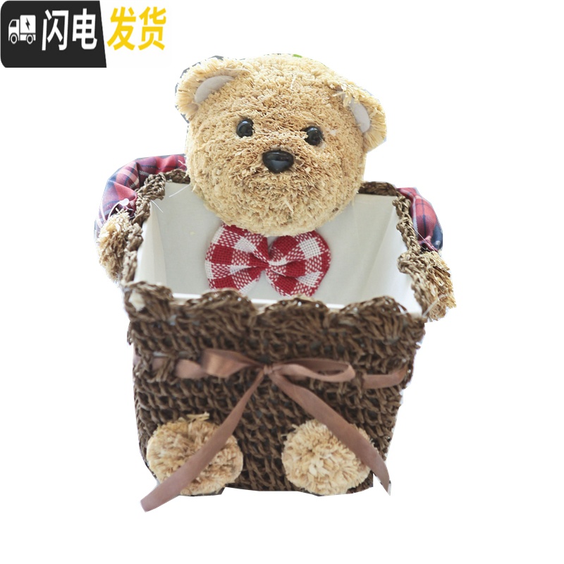 三维工匠蕾丝手工编收纳盒化妆品遥控针线储物筐钥匙口红桌面收纳盒高清大图