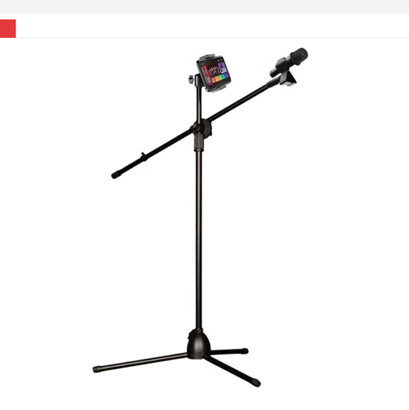 三脚落地式伸缩金属支架话筒+手机落地支架一体式